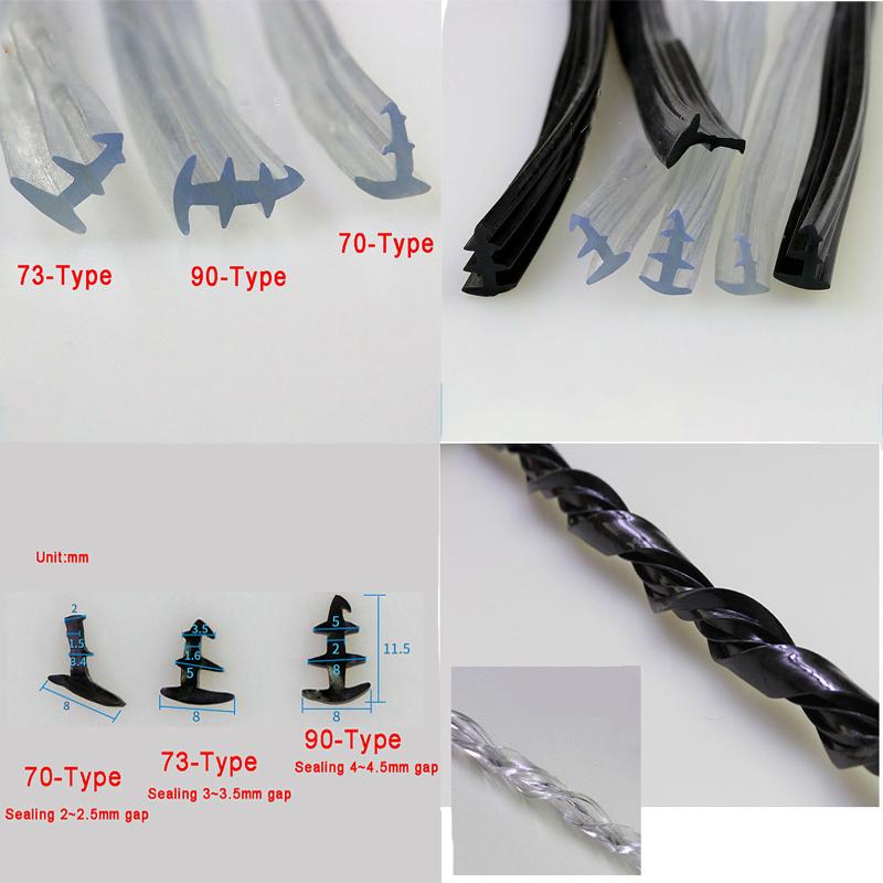New PVC Sealing Strip Window Door Gasket Seal Strip Glass Fixed Repair Seal Shockproof Waterproof Door Seal Gap Filler Artifact 70-Type&1 meter