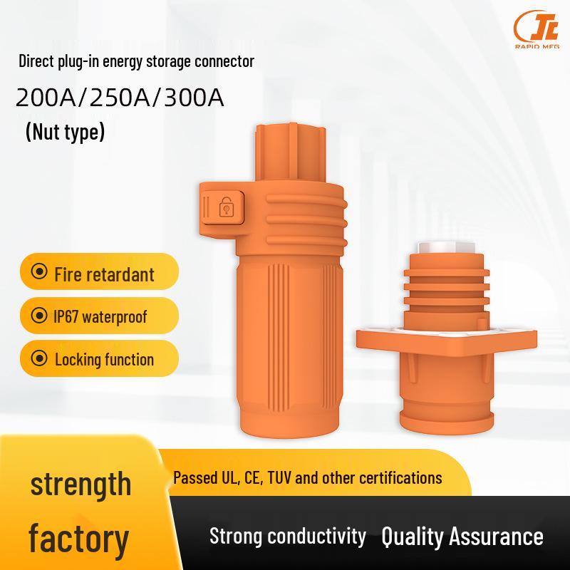 High-Current Energy Storage Connector for Industrial Photovoltaic Battery Cabinets (200-300A)