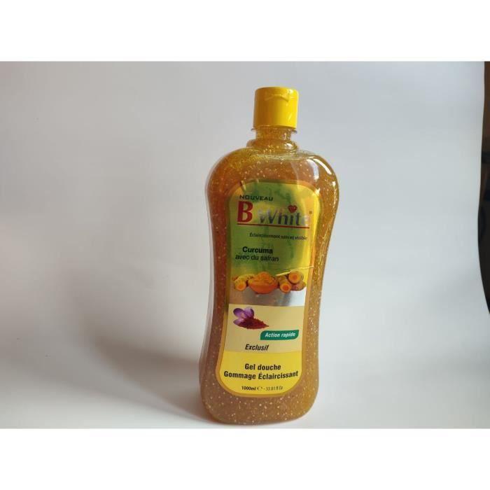B white gel douche nettoyante éclaircissante 1 litre avec d s grain de gommage