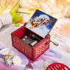 Wood Laser Engraved Vintage Hand Cranked Cute Boxes Wooden Music Box