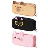 Animal Themed Pencil Pouches Large Capacity Canvas Pencil Case with Portable Lanyard For Kid Adult School Office Travel