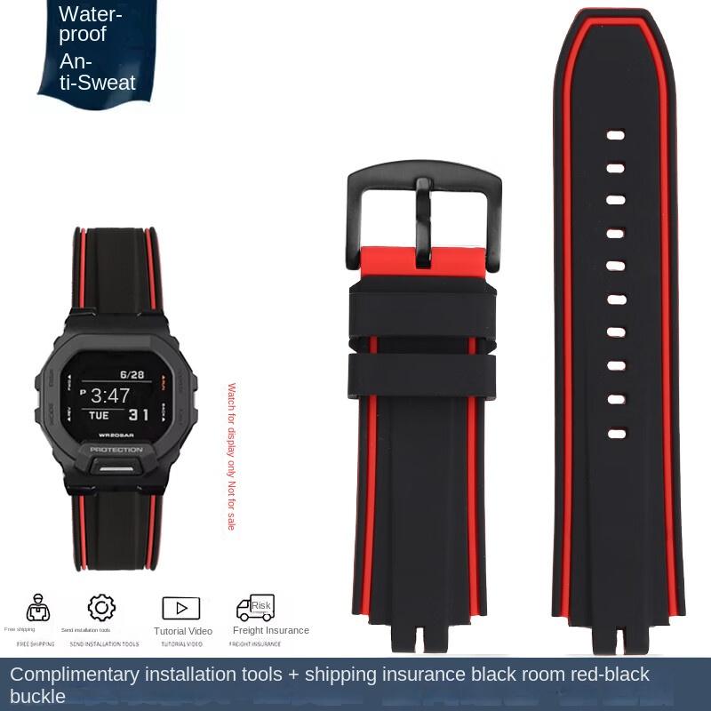 For Casio Series GBD-200 GBD-200-1 GBD-200UU/SM Black Warrior Waterproof Silicone Rubber Watch Strap Sports Watchband Bracelet