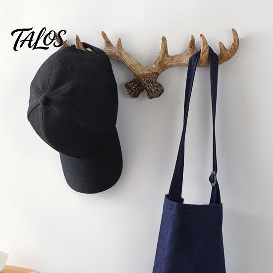 Wall Decor Hanger Vintage Deer Antler Hook, Farmhouse Rustic Mounted Heavy Multi-hook Coat Rack Duty Decorative for Coats Keys Bags Hats Towels