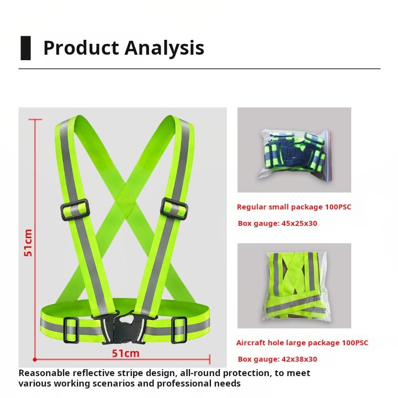 Reflective Safety Vests Lightweight Adjustable Elastic Vest Jacket Hi Vis Reflective Strips For Traffic Control Running Cycling