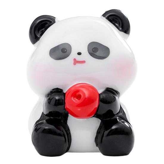 2 Stück Mini-Panda-Figuren Niedliche Harz-Panda-Statuen DIY Miniatur-Panda-Kuchenaufsätze für Feengarten Mikro-Moos-Landschaft Büro Heim Schreibtisch Dekoration