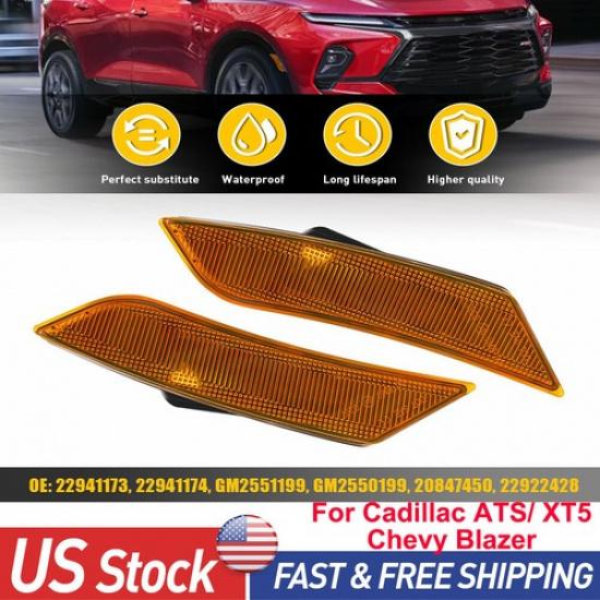 

Бурштинові ліхтарі габаритні бокові переднього бампера для Cadillac 13-14 ATS & 2017-24 XT5