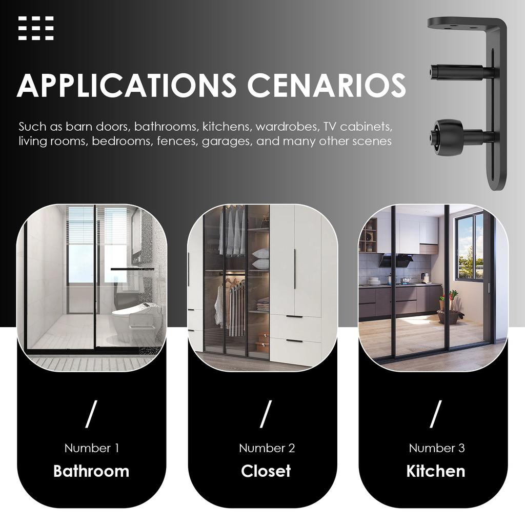 Sliding Barn Door Floor Guide Adjustable Carbon Steel Bottom Floor Roller Guide Kit Hardware Accessory Sliding Door Bottom Guide