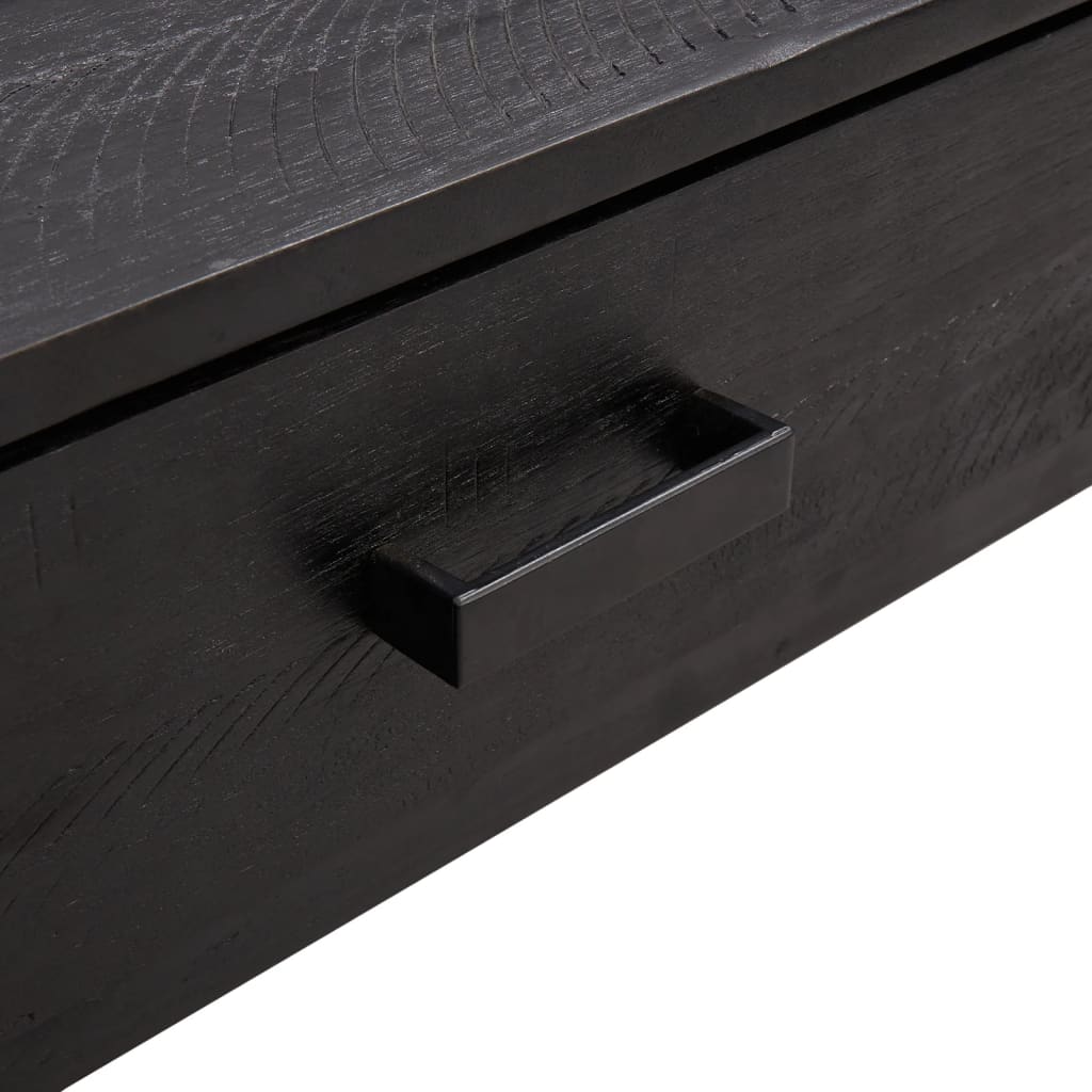 Coffee Table Black 90x50x35 cm Solid Pine Wood