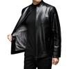 Autumn and Winter New Men's Leather Jacket Leather Jacket Business Casual Stand-up Collar Fleece Thickened Windproof Youth Leather Jacket