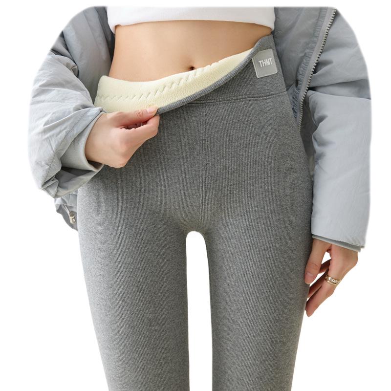 Extra Thick Plush High Waist Winter Leggings - Slimming Skinny Wool Pants for Women