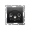 R-TV-SAT Antenna Socket, Terminal/terminating (module), Matt Black Simon54