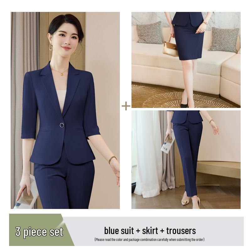 Women's 3/4 Sleeve Professional Suit Set - 2026 Spring OL Temperament Formal Wear for Commuting and Work