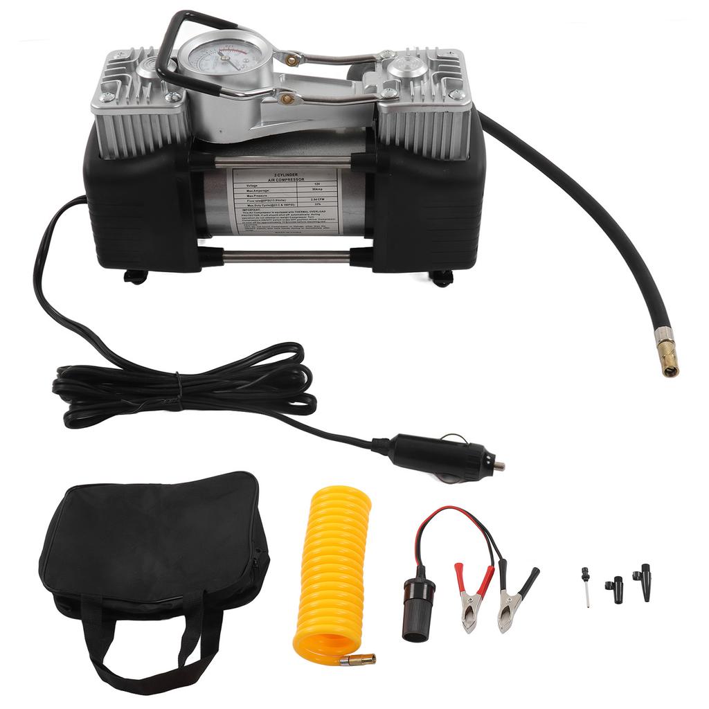 Tragbarer Reifenfüller 150PSI Doppelzylinder 180W Luftkompressorpumpe für Automobil DC 12V