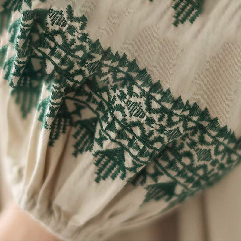 Długa sukienka damska bawełniana duży rozmiar luźna letnia retro szwy haftowana sukienka z długimi rękawami do kolan cienka duża sukienka typu swing