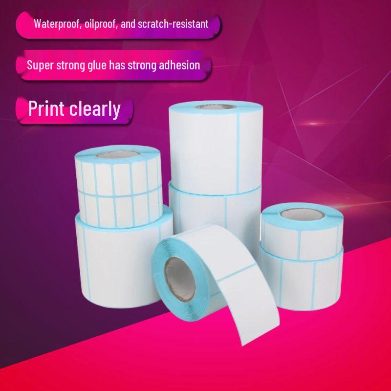 Waterproof Self-Adhesive Thermal Label Paper, 100x100mm, Barcode/Waybill Stickers
