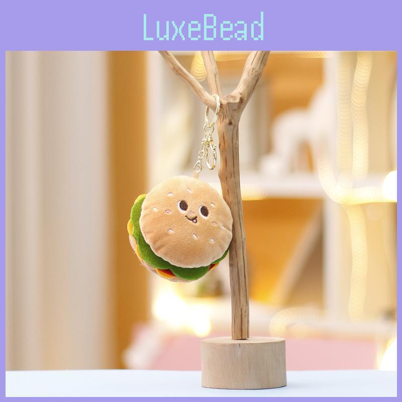 Plush Hamburger Keychain With Cute Design Perfect For Girl Accessories Backpack