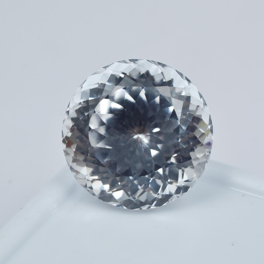 Natural White Sapphire 32.3ct Round Cut Certified Loose Gemstone