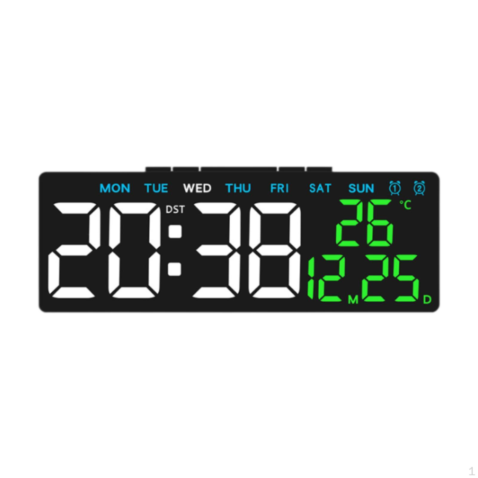 

Настольные часы с отображением даты, времени и температуры Black Shell_White Time