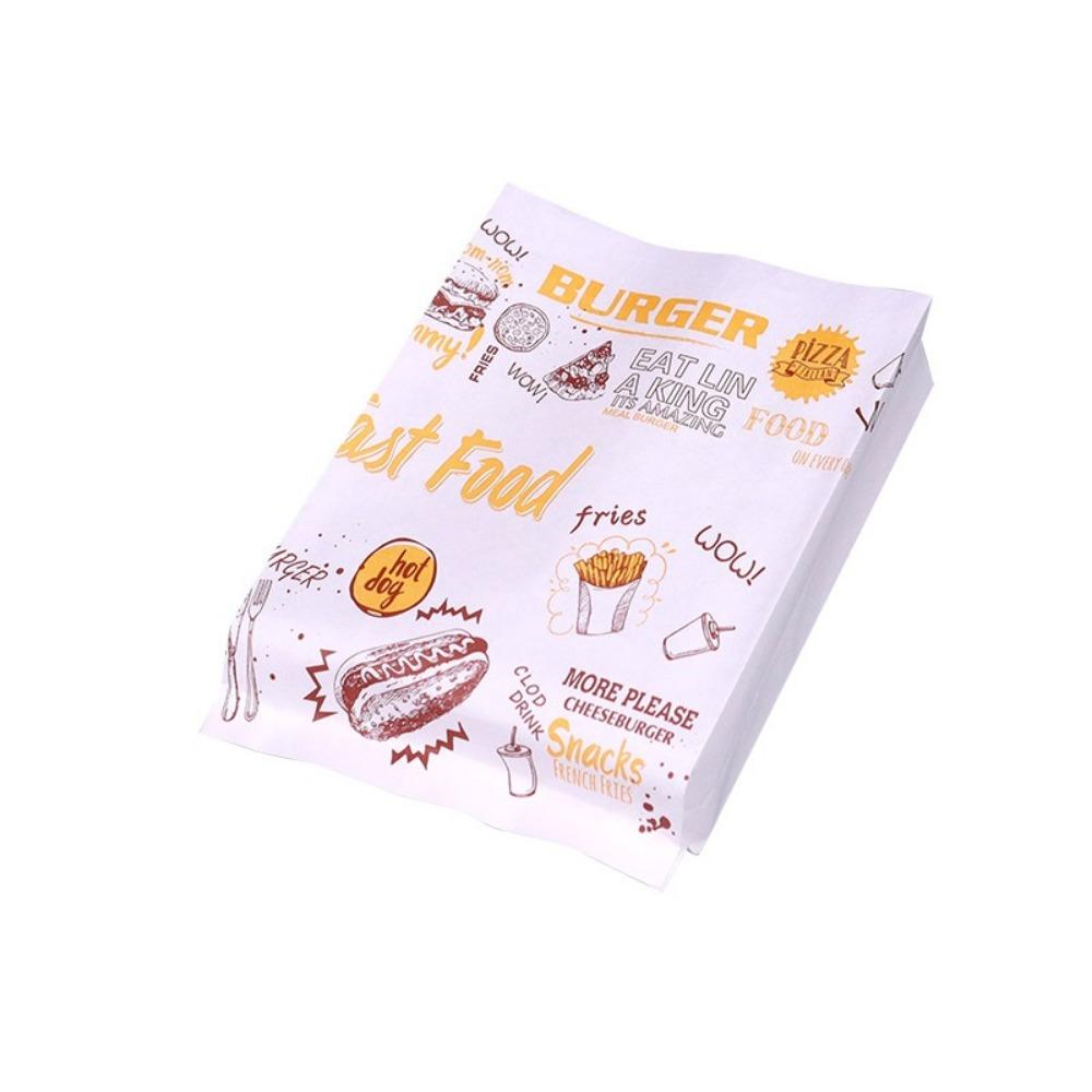 100PCS Non-stick Surface Non-stick Food Packaging Disposable Oil-proof Paper Bag Pancake Packaging