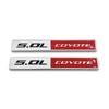 2x Metall 5.0L COYOTE Logo Emblem 5.0 Side Fender Badge 3D Turbo Aufkleber Autotür Aufkleber für M/ustang GT