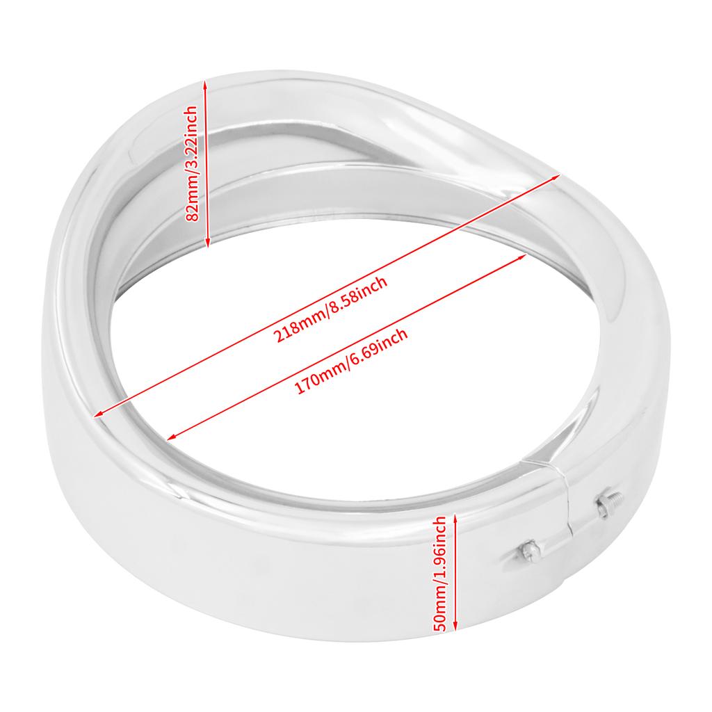 Motorcycle Chrome 7''Headlight Trim Ring+4.5'' Fog Light Cover +Visor Style Turn Signal Trim Ring For Harley Touring FLH Softail
