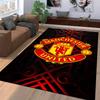 "Tappeto Logo Manchester United, Tappeto Decorativo Rosso e Nero per Tifosi di Calcio" Adatto per l'uso come antiscivolo per soggiorno, camera da letto, divani