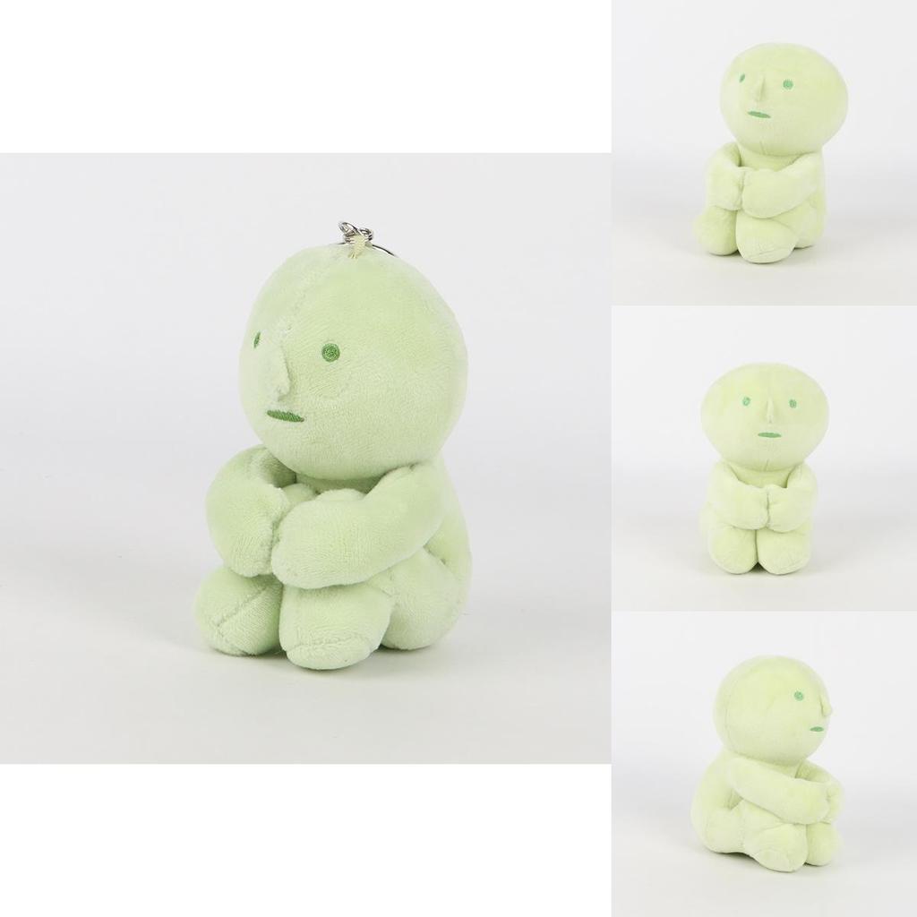 Cute Green Smiski Seated Portrait Plush Toy Doll And Pendant For Kids And Collectors