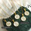 French-Inspired Zodiac Pendant with White Mother-of-Pearl Inlay On 18K Gold-Plated Chain