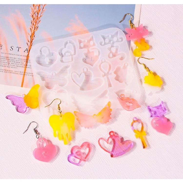 Earring Pendant Silicone Mold Heart DIY Epoxy Resin Mould Jewelry Making Tools