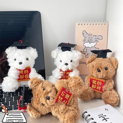 Creative Blessings Bear Plush Doll Cartoon Doctoral Hat Bear Pre-exam Mobilization Meeting Gift Gift