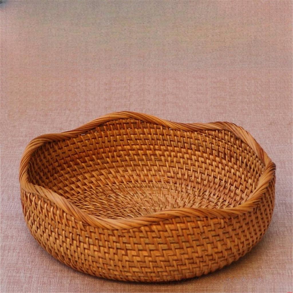 Handmade Woven Basket Rattan & Willow Material Decorative Storage for Home