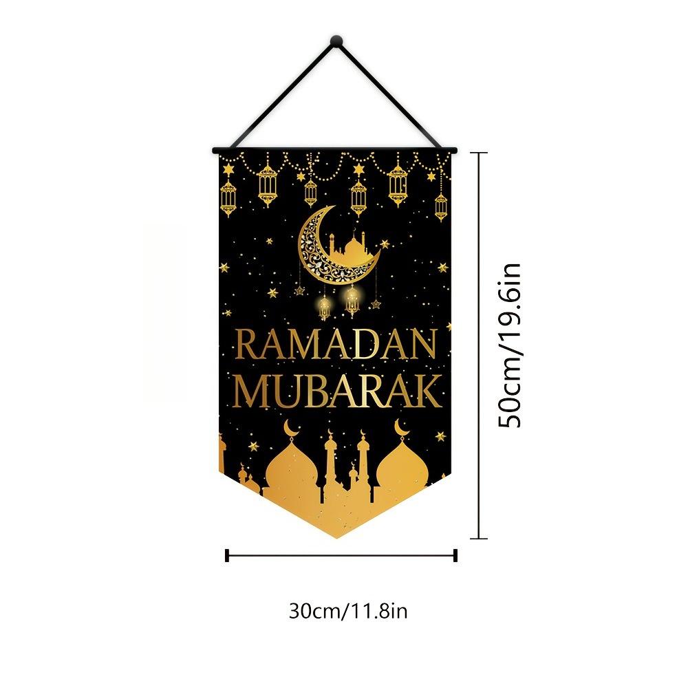 

1pcs Eid Mubarak Decoration Hanging Flag Eid Mubarak Decor for Home Islamic Muslim Party Decor Ramadan Kareem Eid Al-Fitr Gift 50x30cm