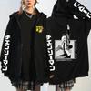 Chainsaw Man Anime Hooded Zip-Up Sweatshirt Men Women Loose Fit Long Sleeve Pullover With Printed Design