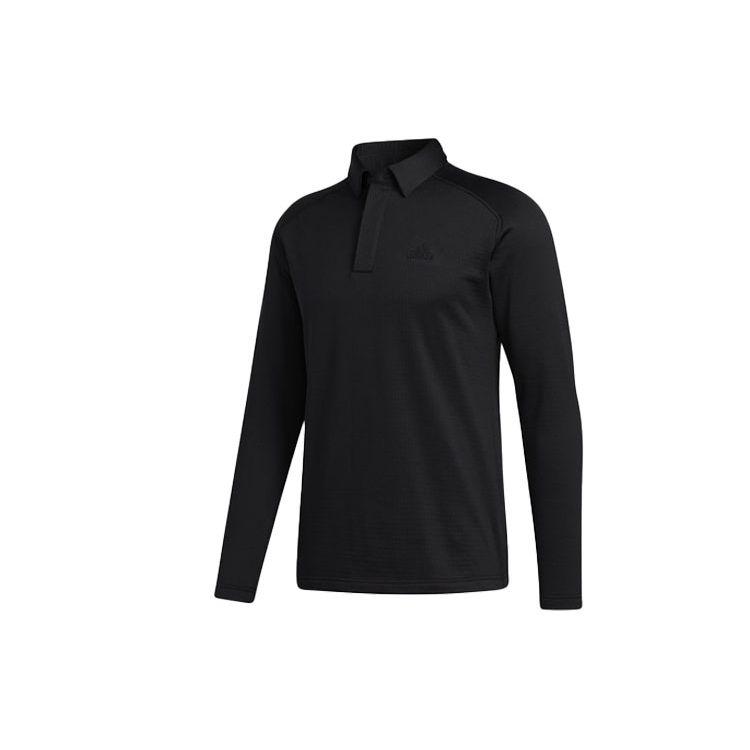 

Adidas Golf Fleece Long Sleeve Polo Shirt Men tops Black FS6850 XL