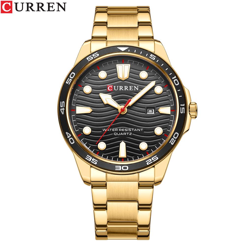 CURREN 8426 Men's Waterproof Steel Band Sports Quartz Watch with Calendar