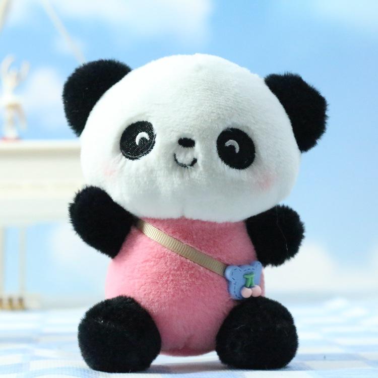 Soft Cuddly And Cartoon Panda Plush Toy Keychain Creative Bag Accessory For Kids