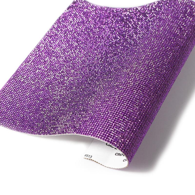 VC  SS6 8 Glass Crystal Eco-Friendly Self-Adhesive Rhinestone Sticker Flat Back Non-Hot Fix Rhinestone Sheet Mesh for