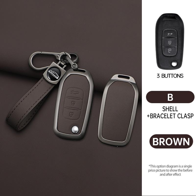Interior Mouldings Alloy Leather Car Key Case For Renault GT line Kadjar Captur Megane Sandero Stepway Logan Clio5 Arkana Renaul