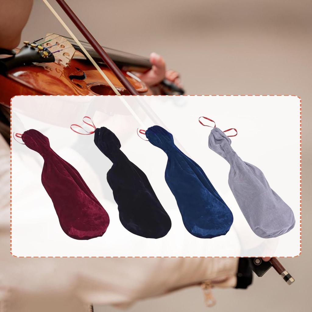 Cover Protective Sleeve Velvet Musical Instrument Accessory for Violinists Lightweight Blanket for Travel Home