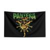 Ppanteras Flag Rock Music Band Banner 3x5ft With Brass Grommets Hd Printing Tapestry Exhibition Music Band Fans Garage Decor