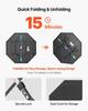 Foldable Poker Table, 8 Player 1220 mm Folding Casino Leisure Table with Padded Rails & Cup Holders, Octagonal Portable Game Tables with Felt & Metal