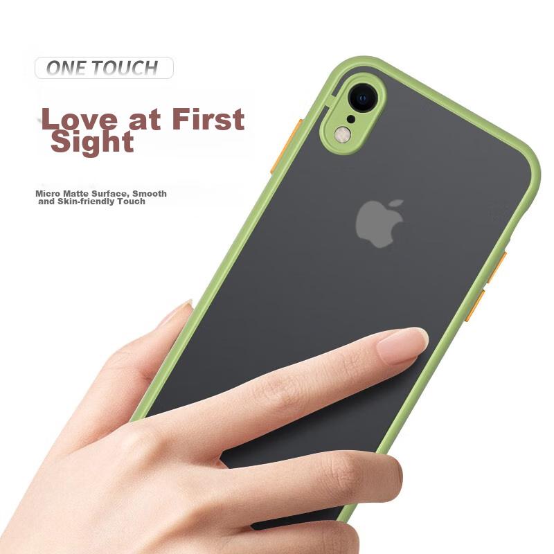 IPhone XR Case, Full Lens Protection Anti-Drop Anti-Fingerprint Silicone Soft Edge Shockproof Transparent Frosted Case, Elegant Black