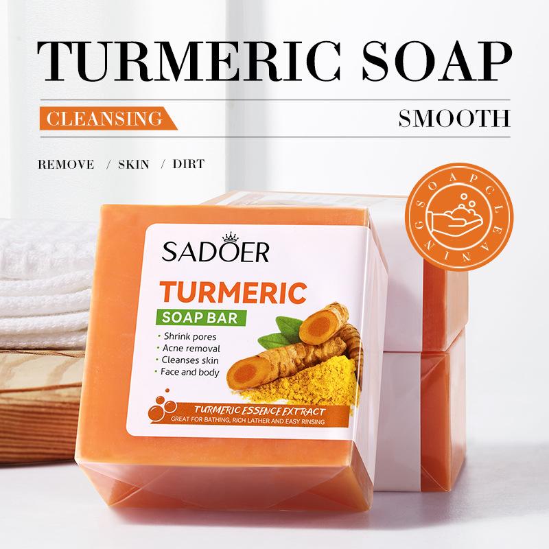 SADOER Bath Essential Oil Handmade Soap Turmeric Cleansing Soap