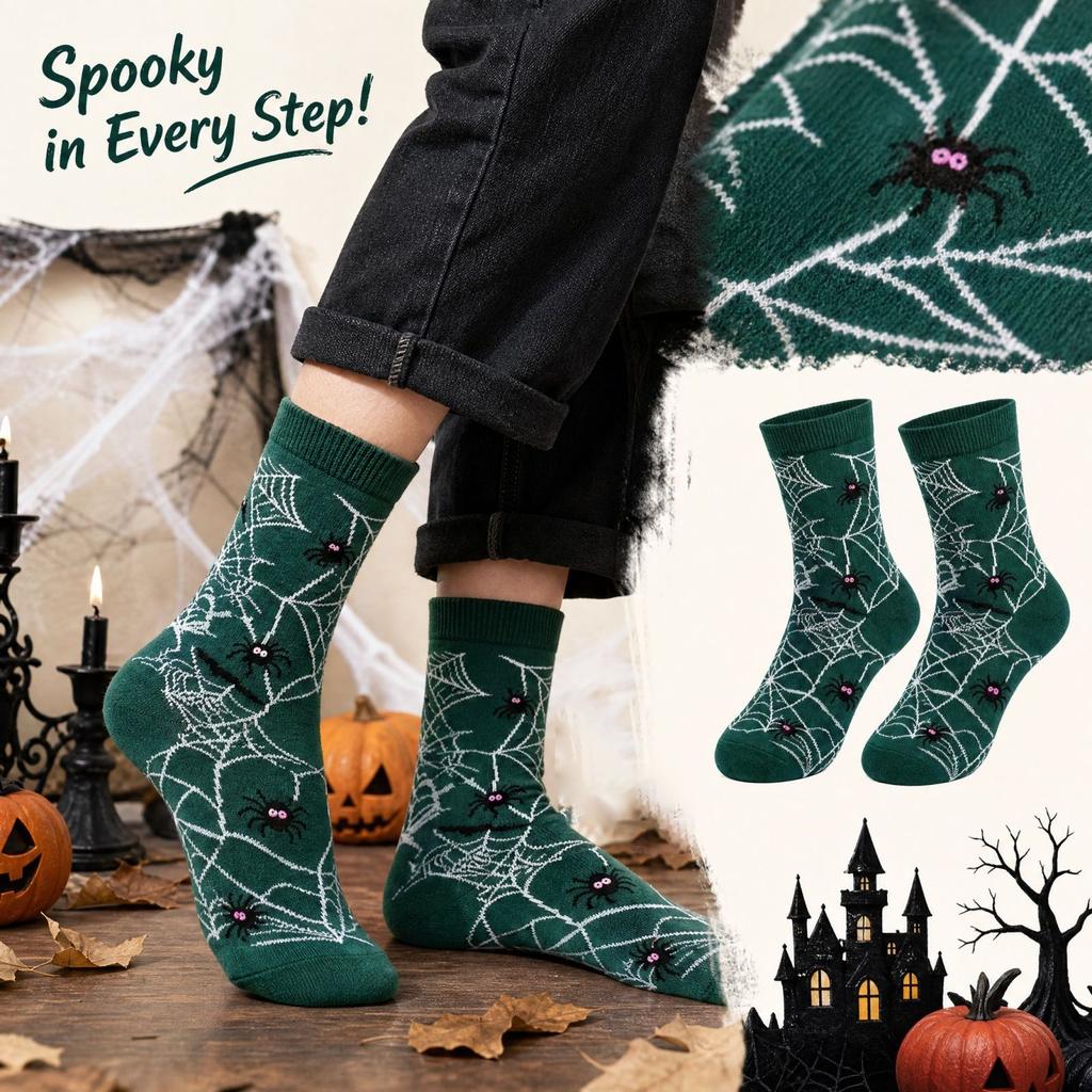 Halloween Socks with and Pumpkin Print Casual Cotton Socks for Men Women