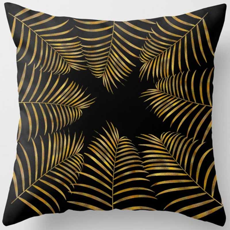 Black and Yellow Square Pillowcase, Home Decoration, Car Sofa Cushion Cover 45cm*45cm