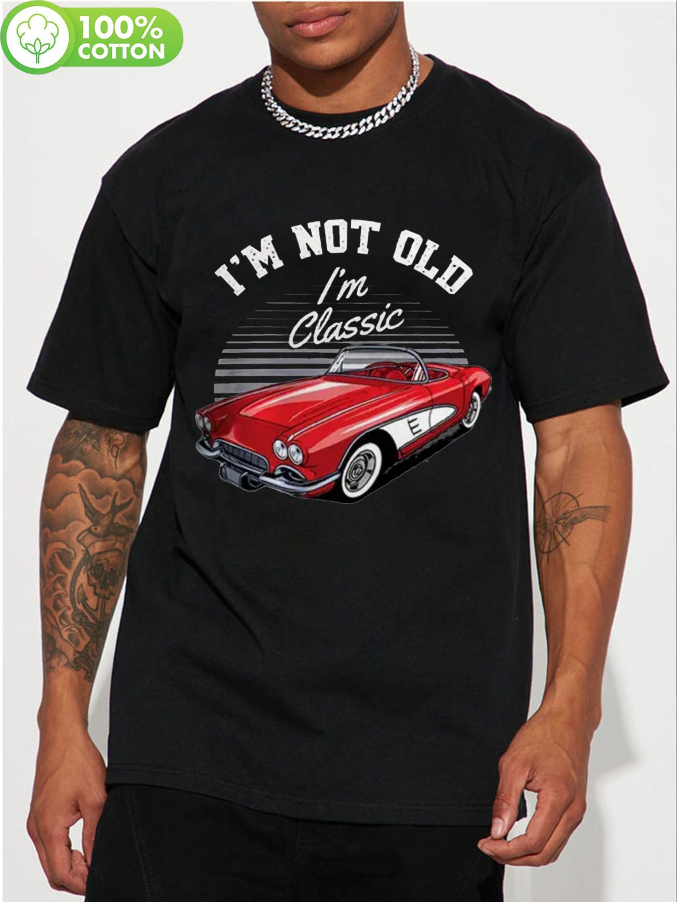 LocalCotton I m Not Old I m Classic Red Car Graphic T-shirt M