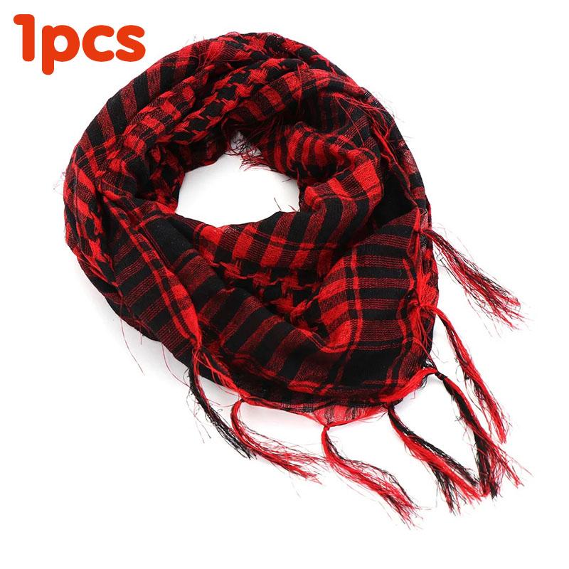 134Pcs Unisex Lightweight Plaid Fringed Arabian Desert Scarf Soft Tactical Scarf Men Ladies Turban Shawl Airsoft Pain