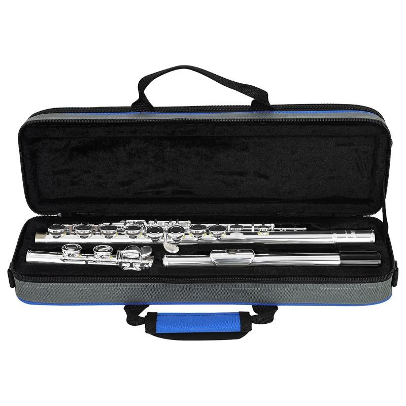 16 Keys C Flute Instrument Closed Hole for Beginners with Carrying Case Gloves Cleaning Kit Woodwind Instrument Flute