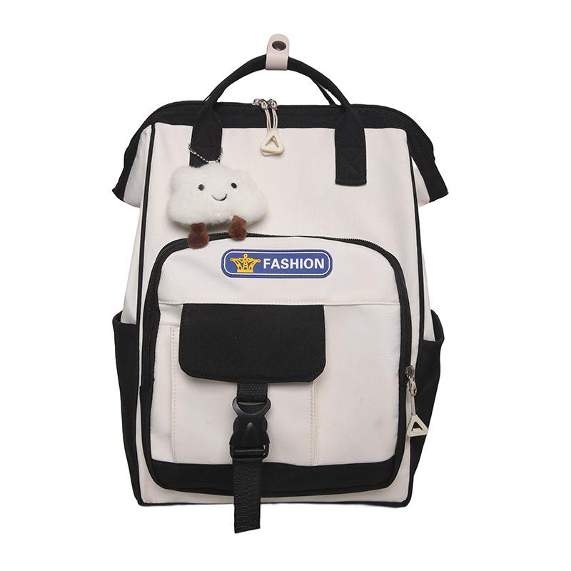 

Женский школьный рюкзак контрастного цвета чёрный