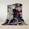 Elegant Leopard & Floral Flannel Blanket Warm Soft Halloween Christmas Couch Warm Cozy Decorative Decor Gift for All Season